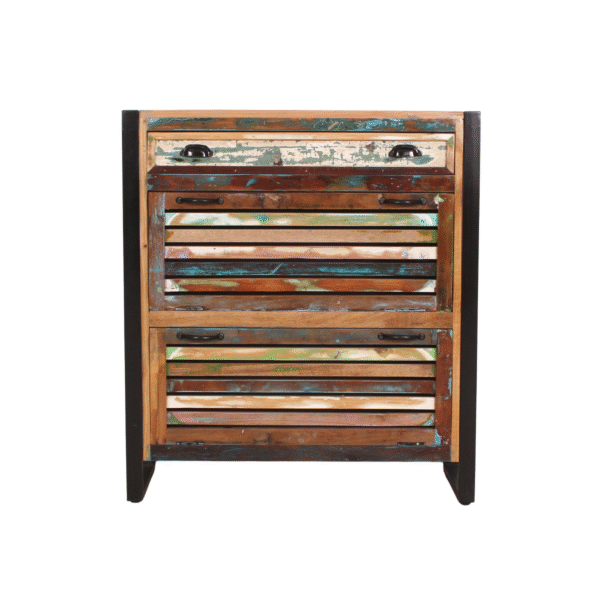 Tall Wooden & Iron Shoe Rack