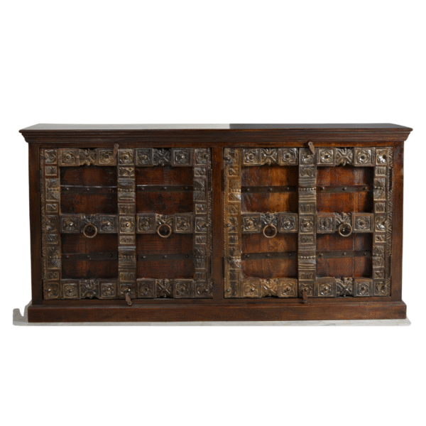 Handcrafted Wooden Sideboard with Carved Fronts