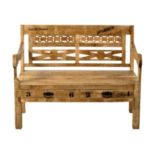 Rustic Wooden Bench with Storage