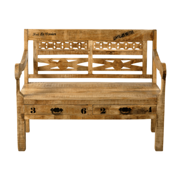 Rustic Wooden Bench with Storage