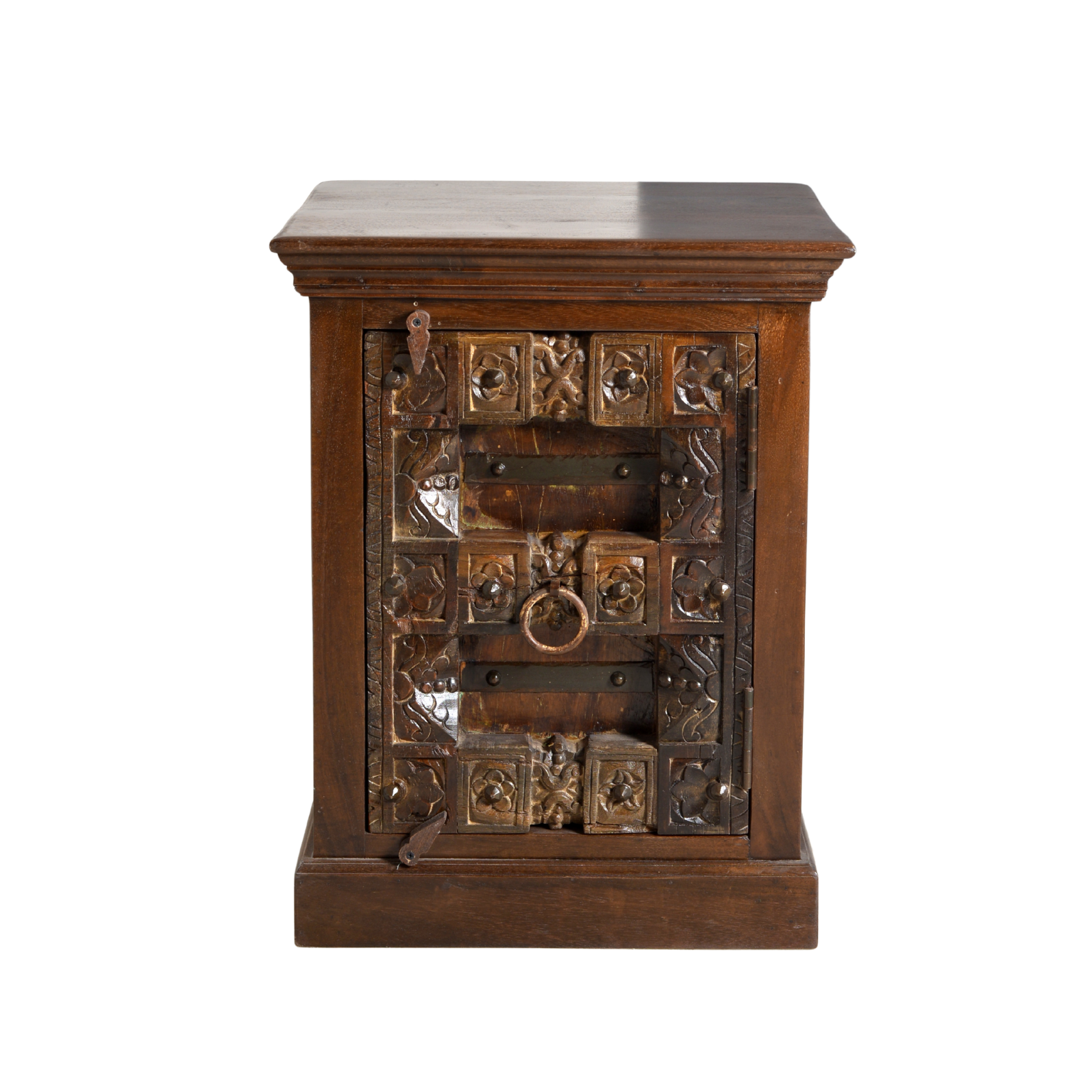 Compact Hand-Carved Wooden Cabinet