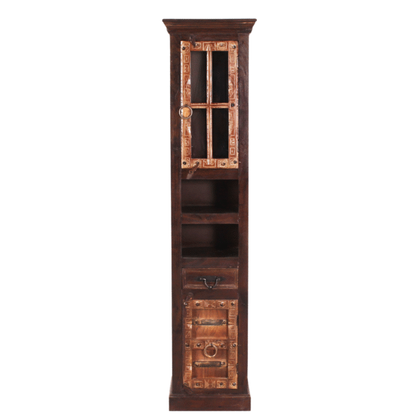Tall Hand-Carved Wooden Cabinet