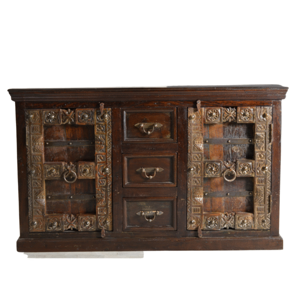 Handcrafted Wooden Sideboard with Carved Detailing