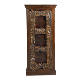 Hand-Carved Wooden Display Cabinet