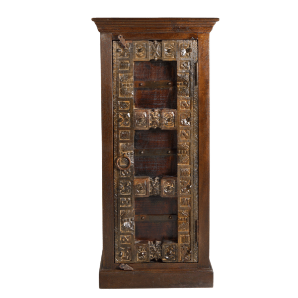 Hand-Carved Wooden Display Cabinet