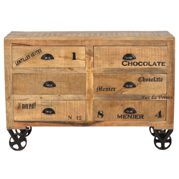 Rustic Wooden & Iron Chest of Drawers