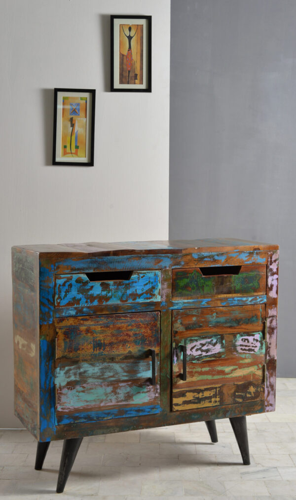 Compact Wood & Iron Sideboard - Image 3