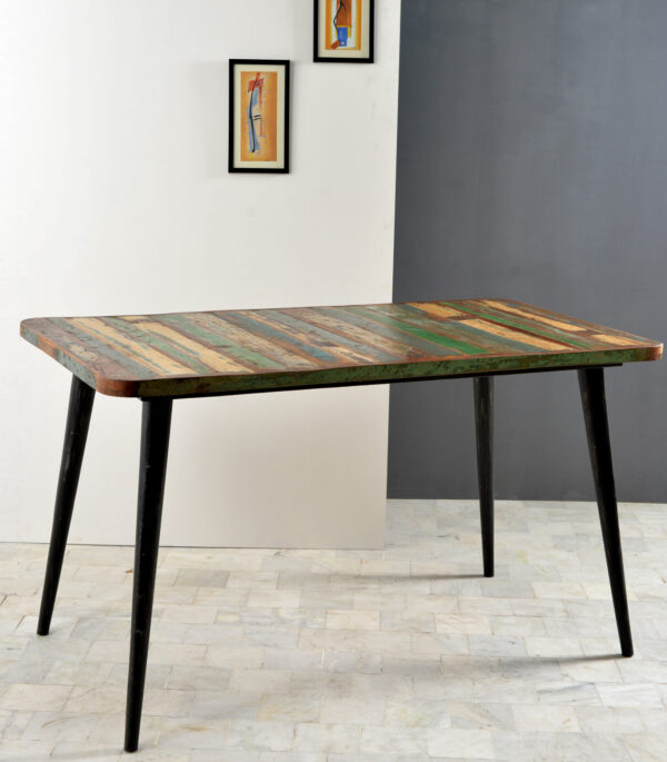 Wood & Iron Dining Table - Image 5