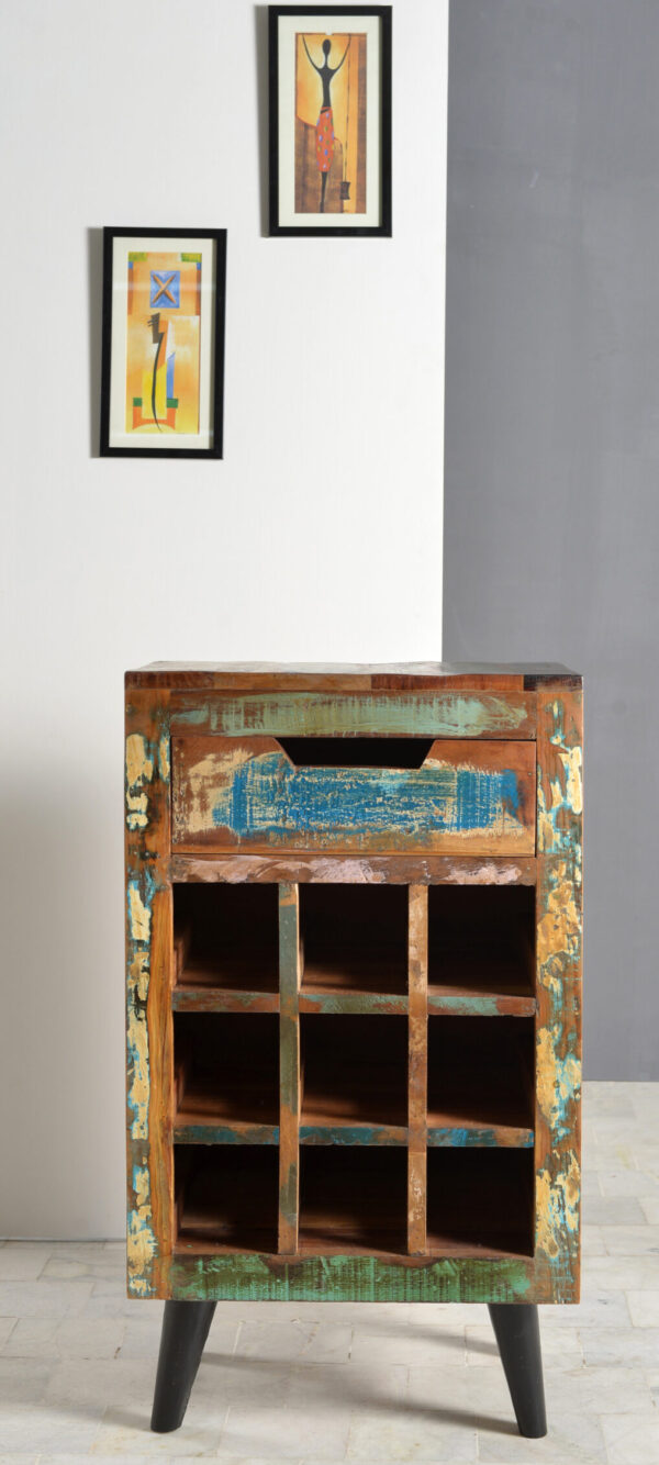 Wood & Iron Wine Rack Cabinet - Image 2