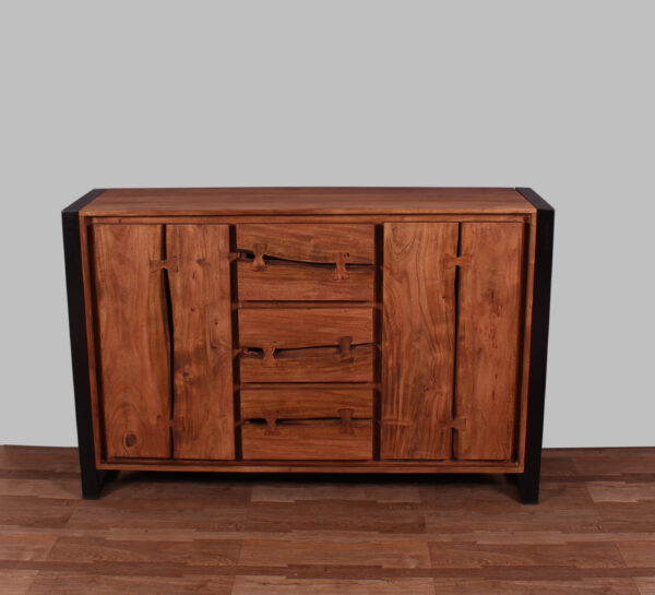 Live Edge Wood & Iron Sideboard - Image 9