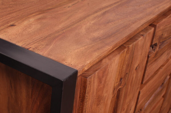 Live Edge Wood & Iron Sideboard - Image 5