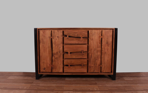 Live Edge Wood & Iron Sideboard - Image 4