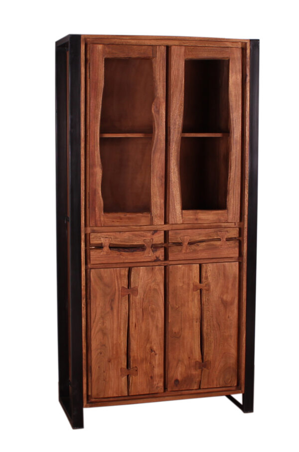 Live Edge Wood & Iron Almirah - Image 2