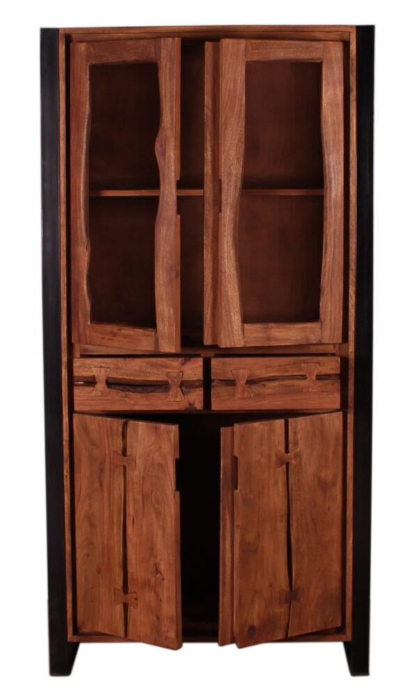 Live Edge Wood & Iron Almirah - Image 4