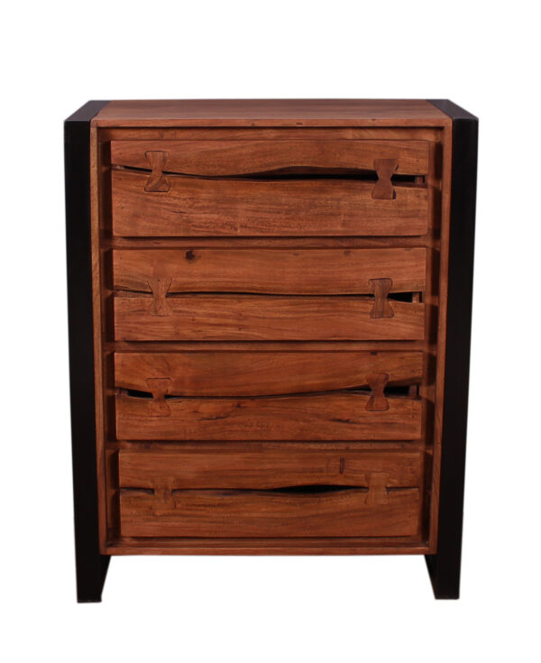 Live Edge Wood & Iron Drawer Chest - Image 2