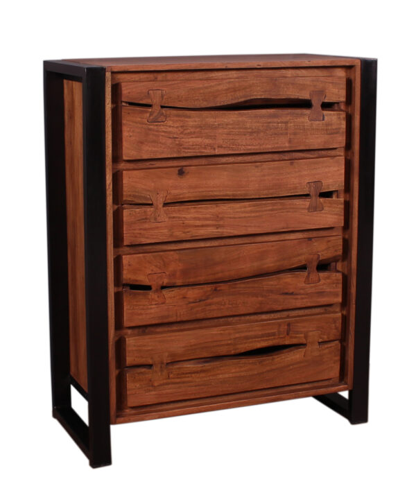 Live Edge Wood & Iron Drawer Chest - Image 4