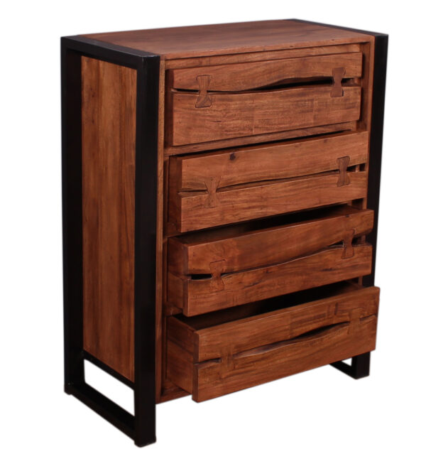 Live Edge Wood & Iron Drawer Chest - Image 5