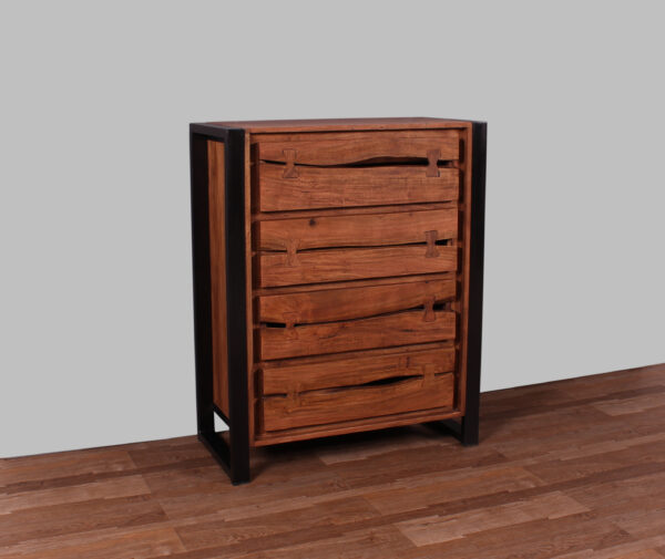 Live Edge Wood & Iron Drawer Chest - Image 7