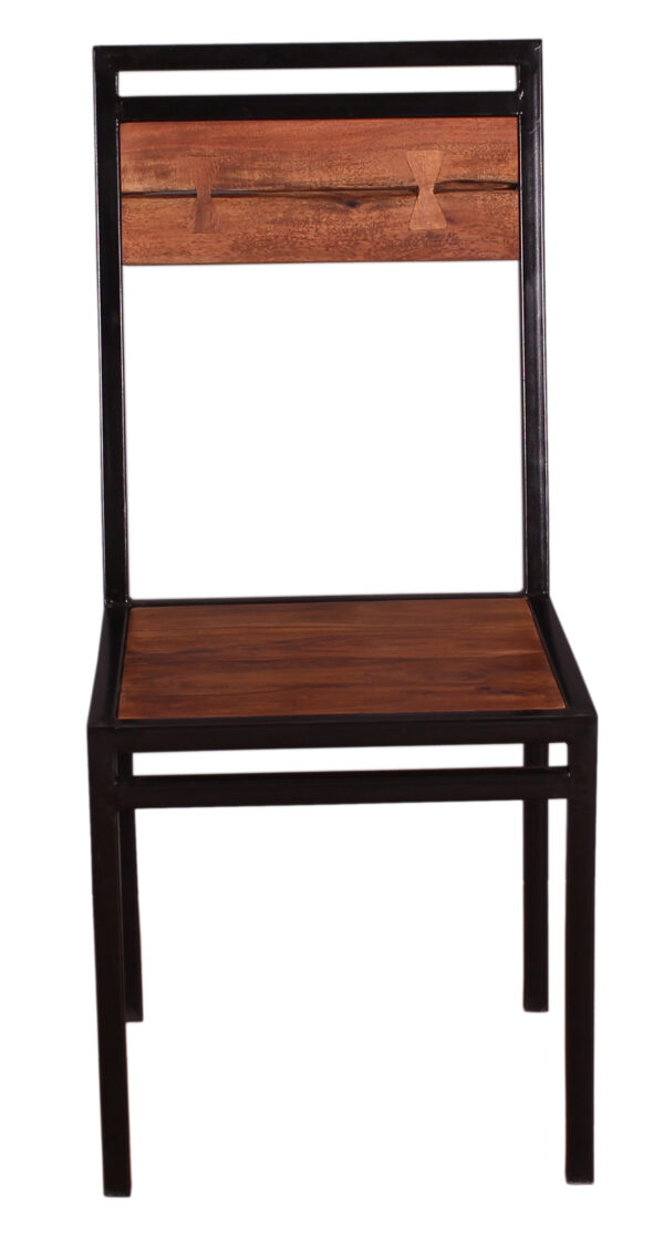 Live Edge Wood & Iron Chair - Image 2