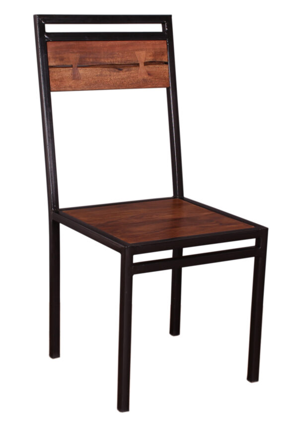 Live Edge Wood & Iron Chair - Image 4