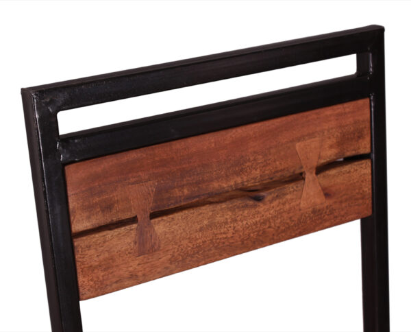 Live Edge Wood & Iron Chair - Image 5