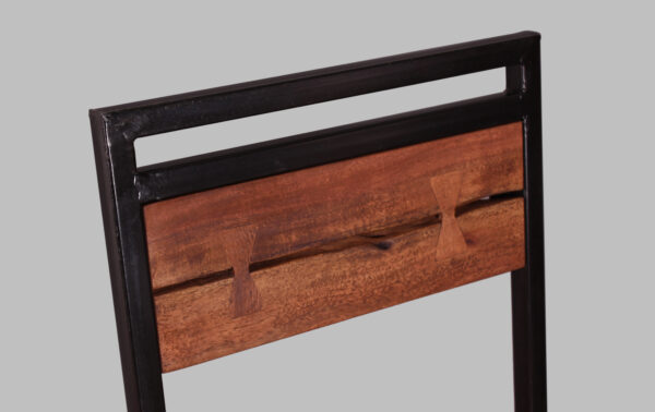Live Edge Wood & Iron Chair - Image 9