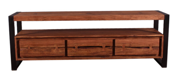 Live Edge Wood & Iron TV Board - Image 2