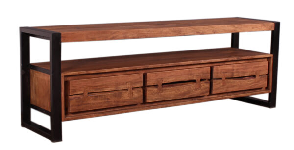 Live Edge Wood & Iron TV Board - Image 3