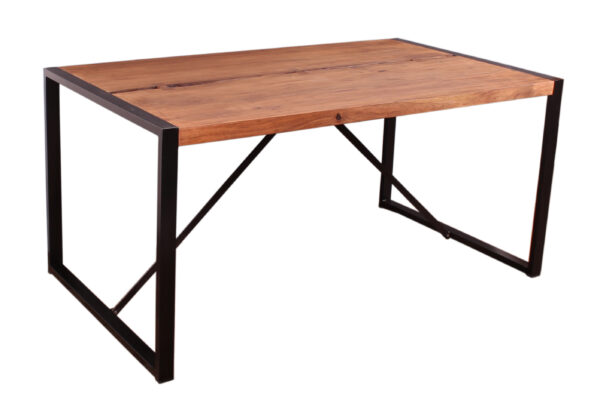 Live Edge Wood & Iron Dining Table – 6–8 Seater - Image 3
