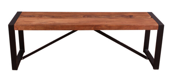 Live Edge Wood & Iron Bench - Image 2