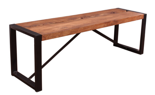 Live Edge Wood & Iron Bench - Image 3