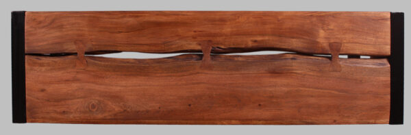 Live Edge Wood & Iron Bench - Image 4