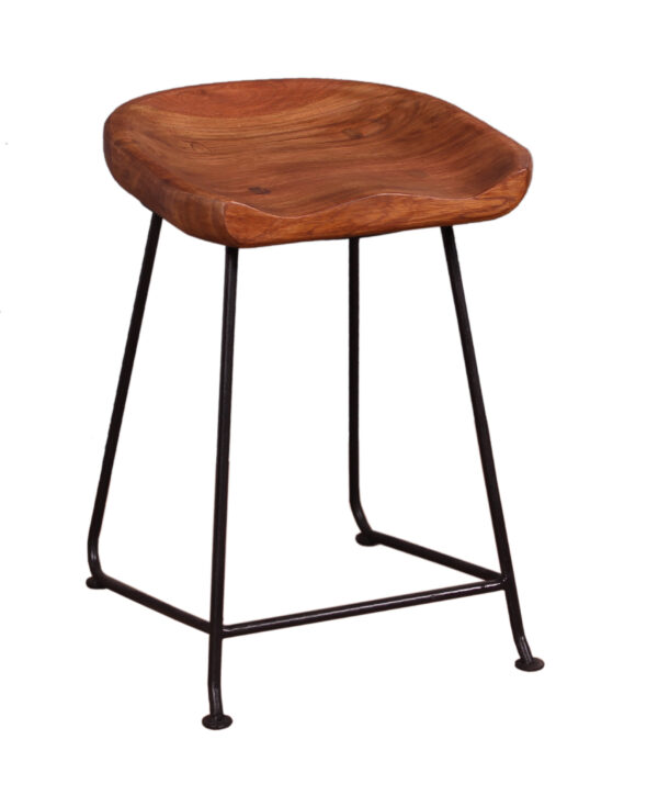 Live Edge Wood & Iron Stool - Image 2