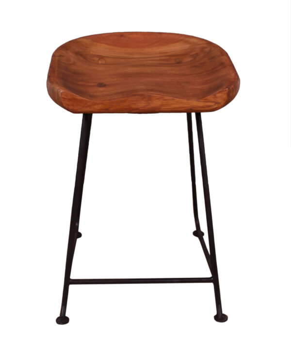 Live Edge Wood & Iron Stool - Image 3