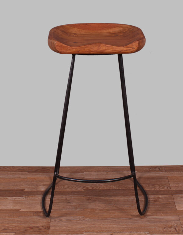 Live Edge Wood & Iron Stool - Image 4