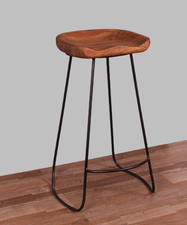Live Edge Wood & Iron Stool - Image 5