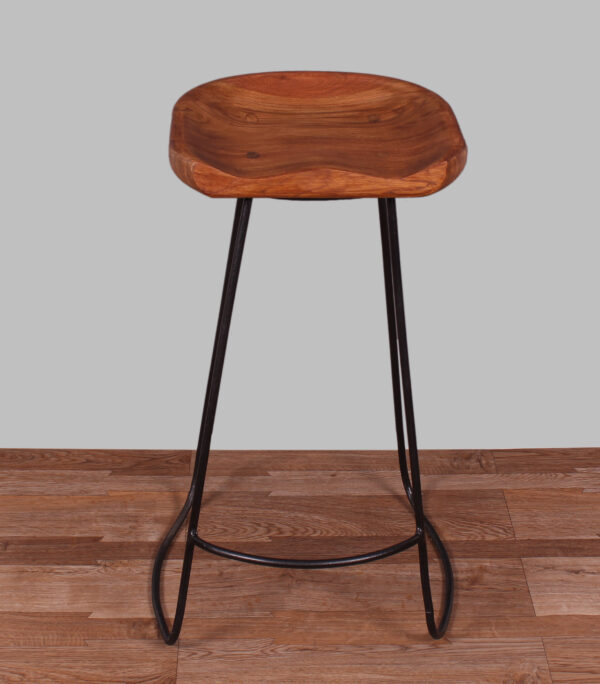 Live Edge Wood & Iron Stool - Image 6