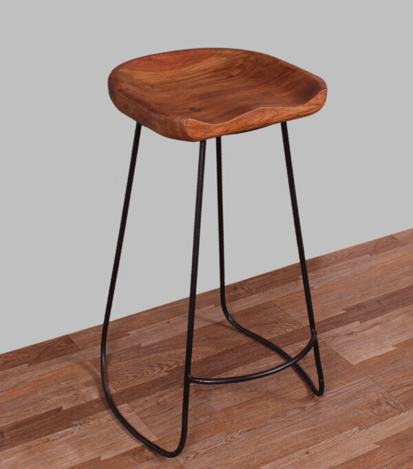 Live Edge Wood & Iron Stool - Image 7