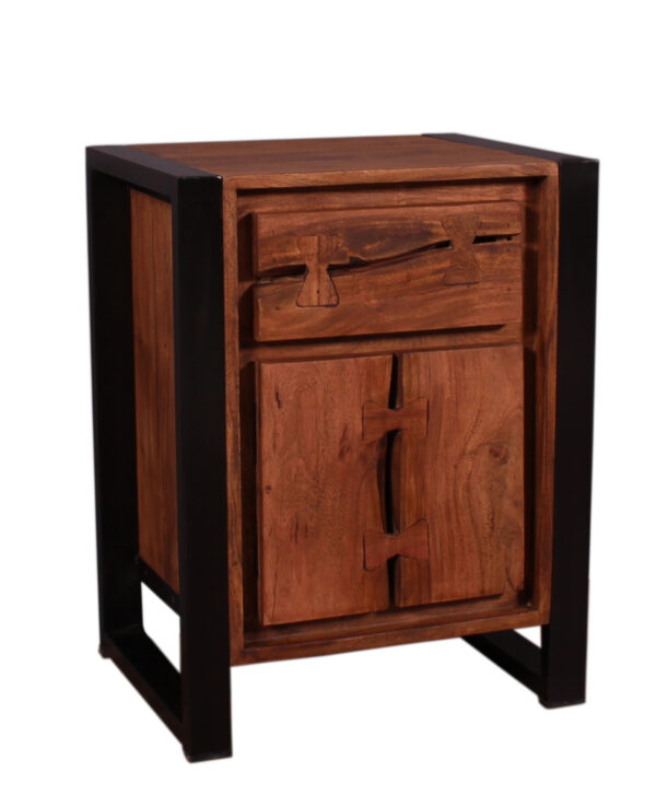 Live Edge Wood & Iron Cabinet Drawer - Image 3