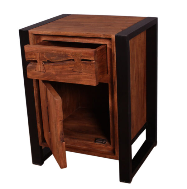 Live Edge Wood & Iron Cabinet Drawer - Image 4