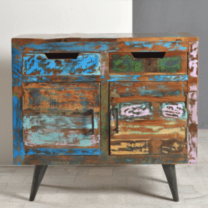 Compact Wood & Iron Sideboard