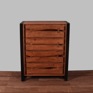 Live Edge Wood & Iron Drawer Chest