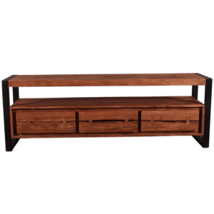 Live Edge Wood & Iron TV Board