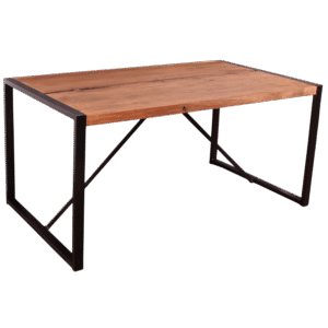 Live Edge Wood & Iron Dining Table – 6–8 Seater
