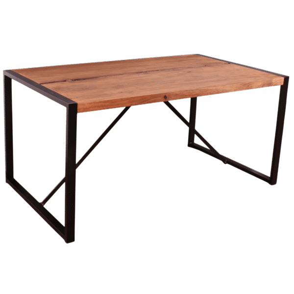 Live Edge Wood & Iron Dining Table – 6–8 Seater