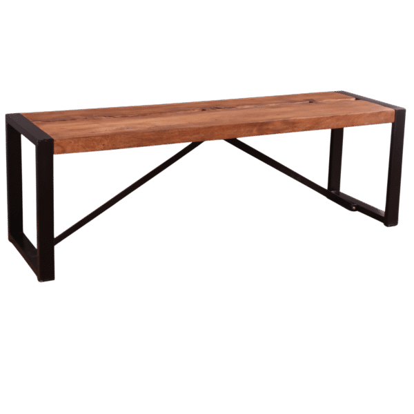 Live Edge Wood & Iron Bench