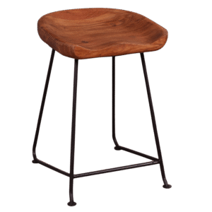 Live Edge Wood & Iron Stool