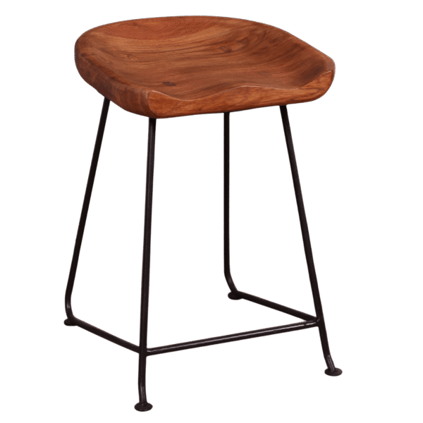 Live Edge Wood & Iron Stool
