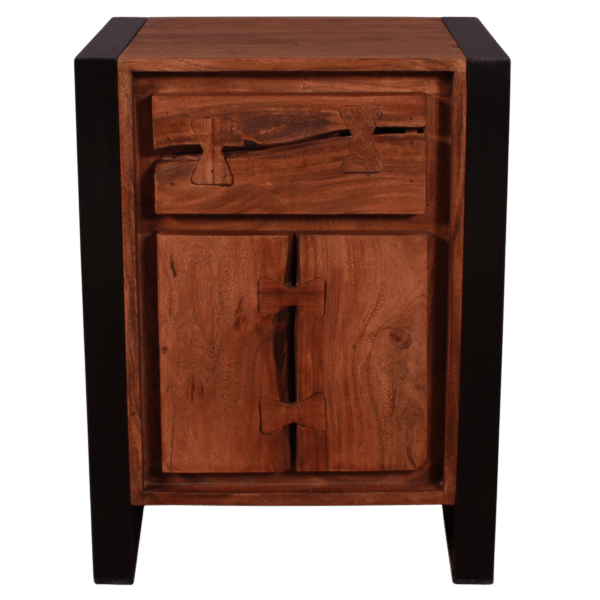 Live Edge Wood & Iron Cabinet Drawer